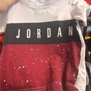 Jordan White, Black & Burgundy Colorblock toddler  Tee
